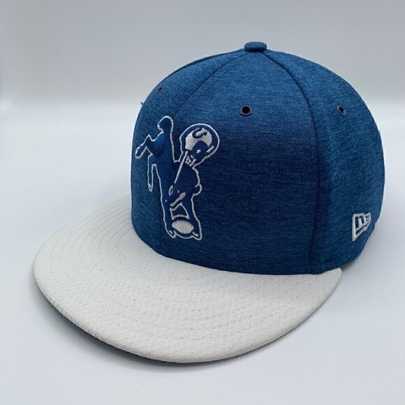 Indianapolis Colts NFL Blue White New Era 59Fifty Fitted Hat Mens 7 1/4 - Picture 3 of 5